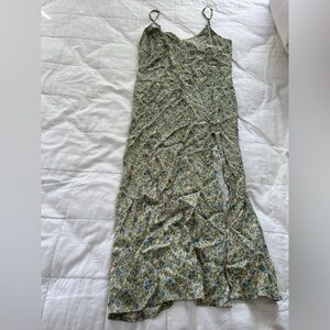 Reformation green & blue Floral Spaghetti Strap Dress size 4